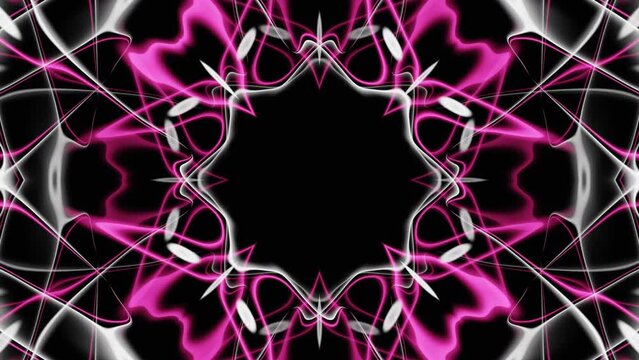 Abstract pink gradient flower kaleidoscope seamless animation background