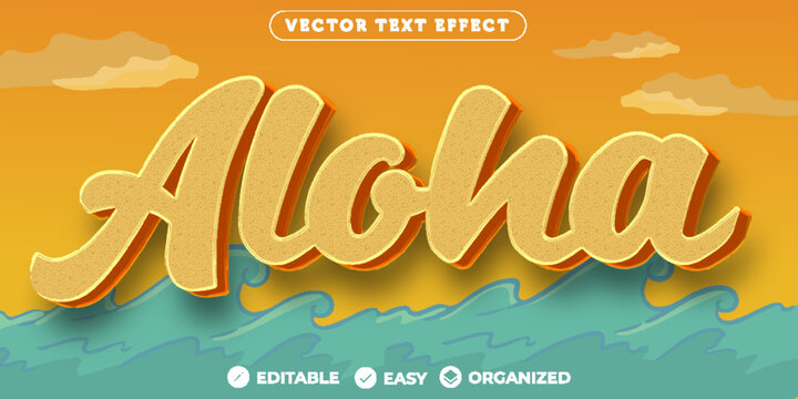 Aloha Text Effect,Fully Editable Font Text Effect