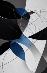Blue and black canvas print. Modern art. Designed using generative ai.