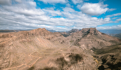 Mountain landscape panorama on the island Gran Canaria