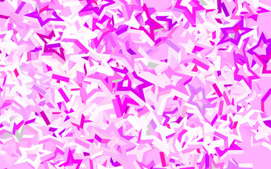 Light Pink, Red vector pattern with christmas stars.