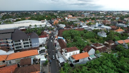 Bali, Indonesia - November 7, 2022: The Streets of Seminyak, Canggu, Kuta and Ubud