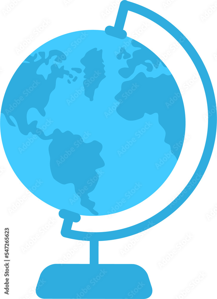 Poster round globe with worldwide map semi flat color raster object. full sized item on white. interactive 