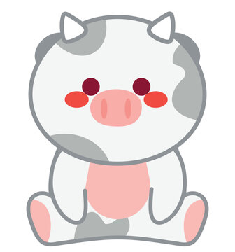 Kawaii Cow Design