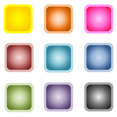 Set of colorful square buttons