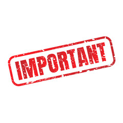 Important grunge stamp icon. Red Important text and frame sign isolated on white background. Vector illustration.
