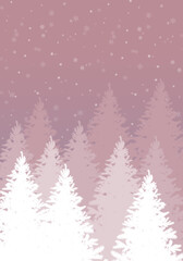 Obraz premium Minimal abstract background with snowflakes and christmas trees. Good for invitations, menu, table number card design. Winter wedding templates.Merry Christmas.Abstract creative background
