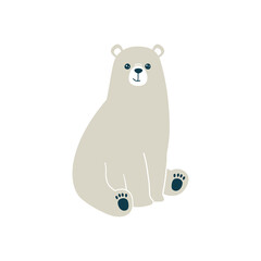 Vector illustration of a cute polar bear. Isolated on white background