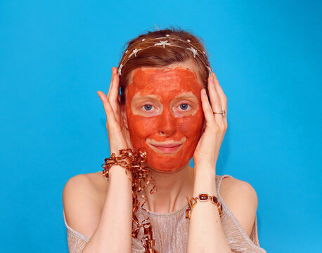 Young woman with red face