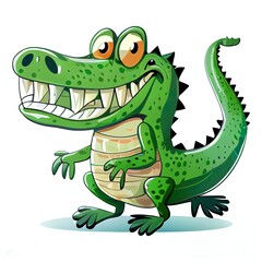 Cartoon crocodile isolated on white background