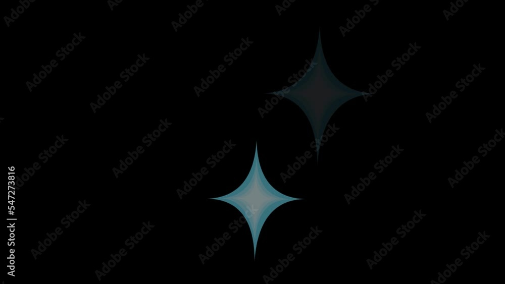 Poster animation of flashes of blue and celestial color, on a transparent background with zero alpha channe