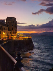 Beautiful landscape during sunset in Corfu Greece