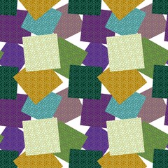 Abstract geometric sewing stitch patch seamless pattern for wrapping paper and fabrics and linens