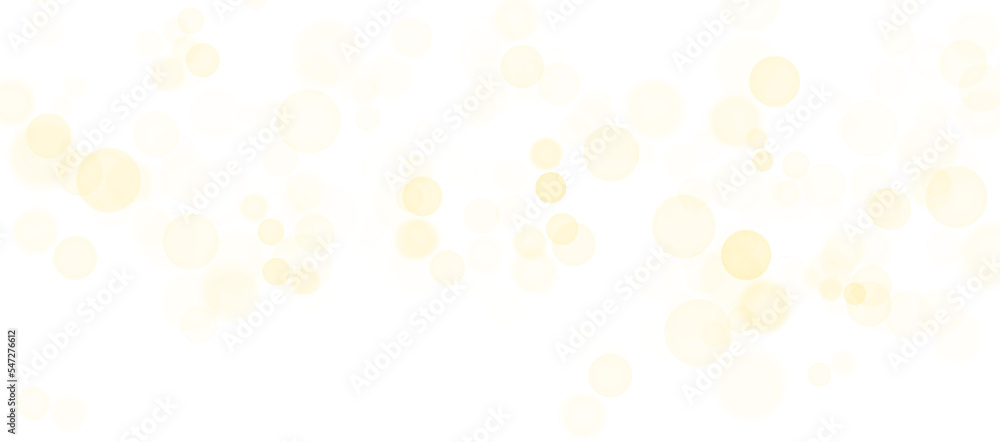 Wall mural abstract golden shining bokeh isolated on transparent background