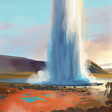 Geyser Strokkur In Iceland