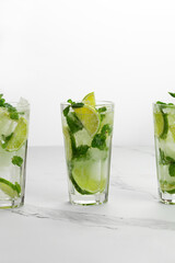 mojito cocktails on white background