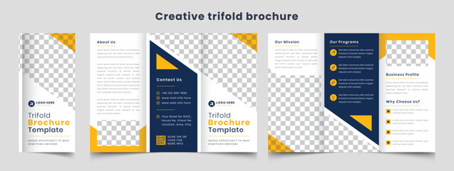 Trifold brochure template. Business brochure design