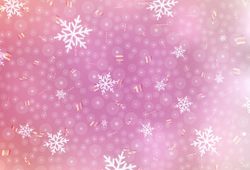 Light Pink vector background in Xmas style.