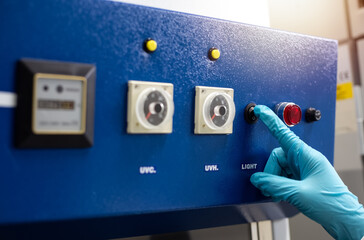 Scientist check the performance of the fume hood for the laboratory before and after use for safety...