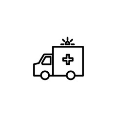 Fototapeta premium Ambulance icon vector illustration. ambulance truck sign and symbol. ambulance car