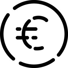 点線アイコン ユーロコイン
