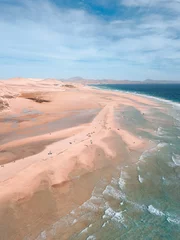 Photo sur Plexiglas Plage de Sotavento, Fuerteventura, Îles Canaries drone aérien tiré des îles Canaries. Plage de Sotavento à Fuerteventura.