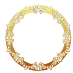 イラスト素材: レトロ、アンティーク、ビンテージのゴールドメタリックのフレーム。飾り罫オーナメント