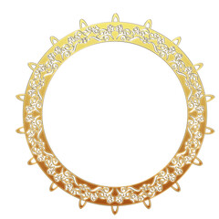 イラスト素材: レトロ、アンティーク、ビンテージのゴールドメタリックのフレーム。飾り罫オーナメント