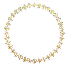 イラスト素材: レトロ、アンティーク、ビンテージのゴールドメタリックのフレーム。飾り罫オーナメント