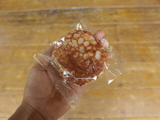 Serabi, a typical Indonesian pancake made from rice flour and coconut milk. Serabi is one of the roadside snacks and a favorite menu during the month of Ramadan