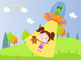Little girl kidnapped by alien