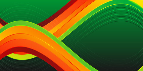 Colorful watercolor background of abstract green yellow wave