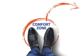 Concept of leaving the comfort zone