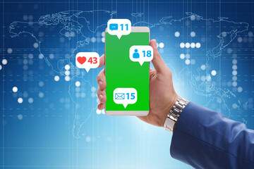 Businessman in the communication concept