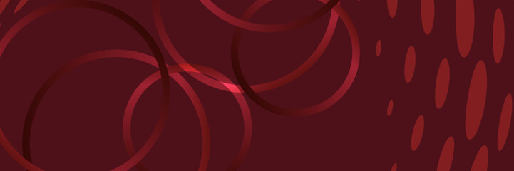 Dark red luxury background with circle frame and ribbon elements