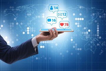 Businessman in the communication concept