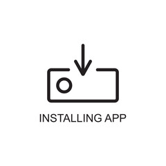 Obraz premium installing app icon , technology icon