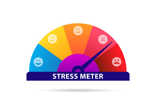 Illustration of business stress meter