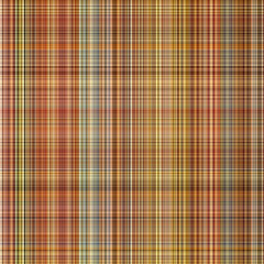 Woodland brown tartan seamless pattern textile. Tonal autumnal forest plaid with organic texture. Background of orange stripe for rough wallpaper. 