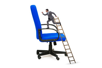 Businessman in the career concept climbing chair