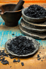 Black sea salt close up, add drama and style to your meals by sprinkling on some Cyprus Black Salt...