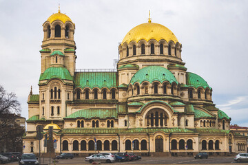 Fototapeta na wymiar Church Saint Alexander Nevsky in Sofia, Bulgaria