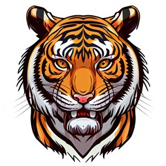 Cartoon tiger isolated on white background