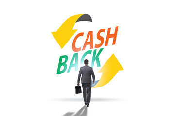 Businessman in the cash back concept