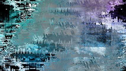 Abstract iridescent glitch art texture background image.