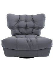 Obraz premium Grey linen armchair mockup. Front view. Transparent. Png