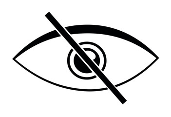 vector illustration of an disabled eye icon