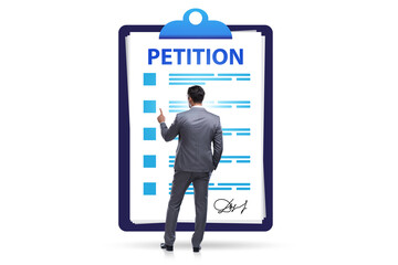 Businessman in petition application concept