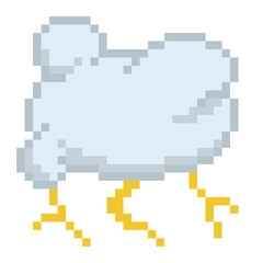 Fototapeta premium Individual Illustration of Pixelated Cloud, Thunder