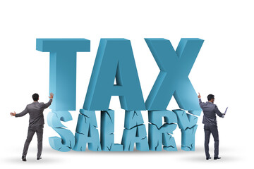 Income tax concept with large words